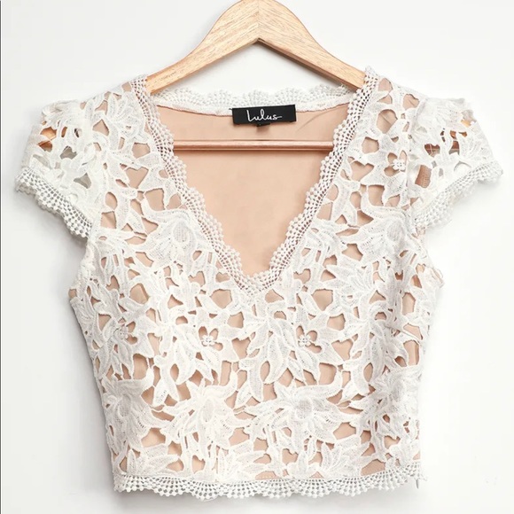 White crochet lace two piece set - Picture 3 of 5